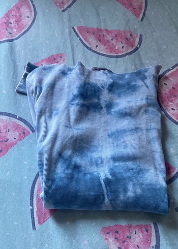 Kızlar için Uzun Kollu Batik Denim Tişört(((( M BEDEN))) - Görsel 4