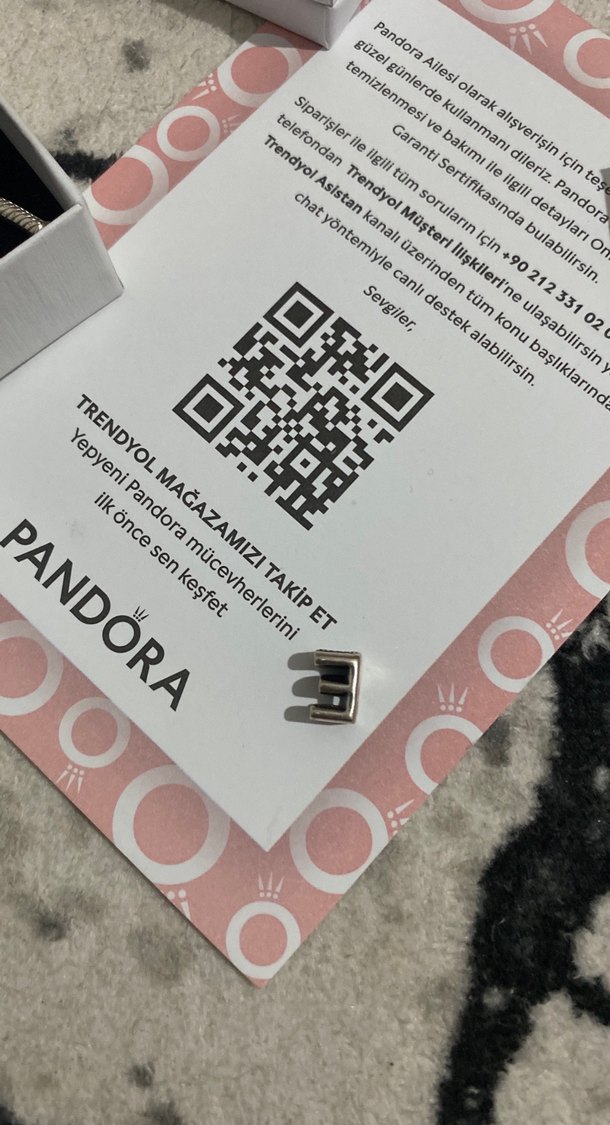 Pandora  EHarfi Gri Baskılı Kadın Charm - Görsel 2