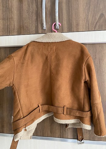 Kısa Kesim Kahverengi Süet Kadın Ceket - Görsel 5