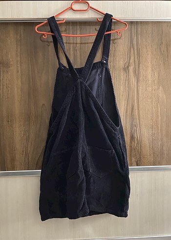 Kadın Lacivert Denim Askılı Midi Salopet - Görsel 2