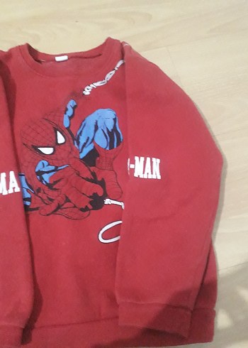 Erkek Çocuk Spiderman Baskılı Kırmızı Sweatshirt - Görsel 3