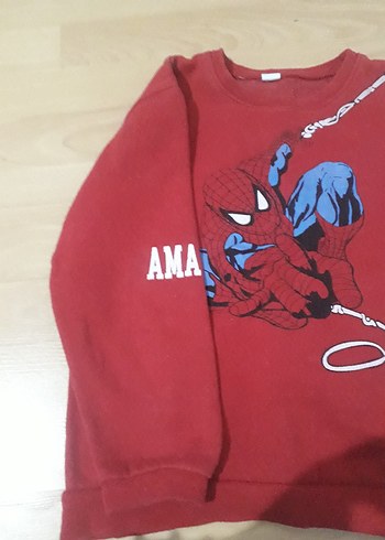 Erkek Çocuk Spiderman Baskılı Kırmızı Sweatshirt - Görsel 2
