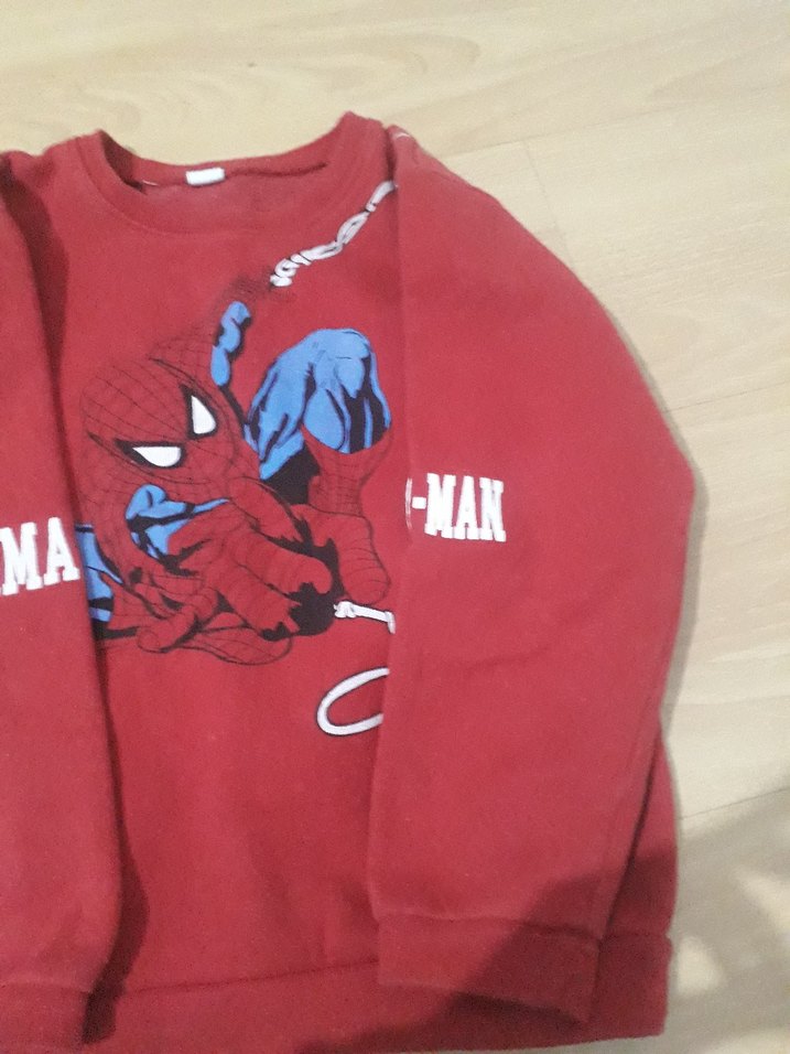 Erkek Çocuk Spiderman Baskılı Kırmızı Sweatshirt - Görsel 3