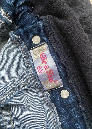 Gri Lastikli Mavi Hamile Denim Pantolon - Görsel 4