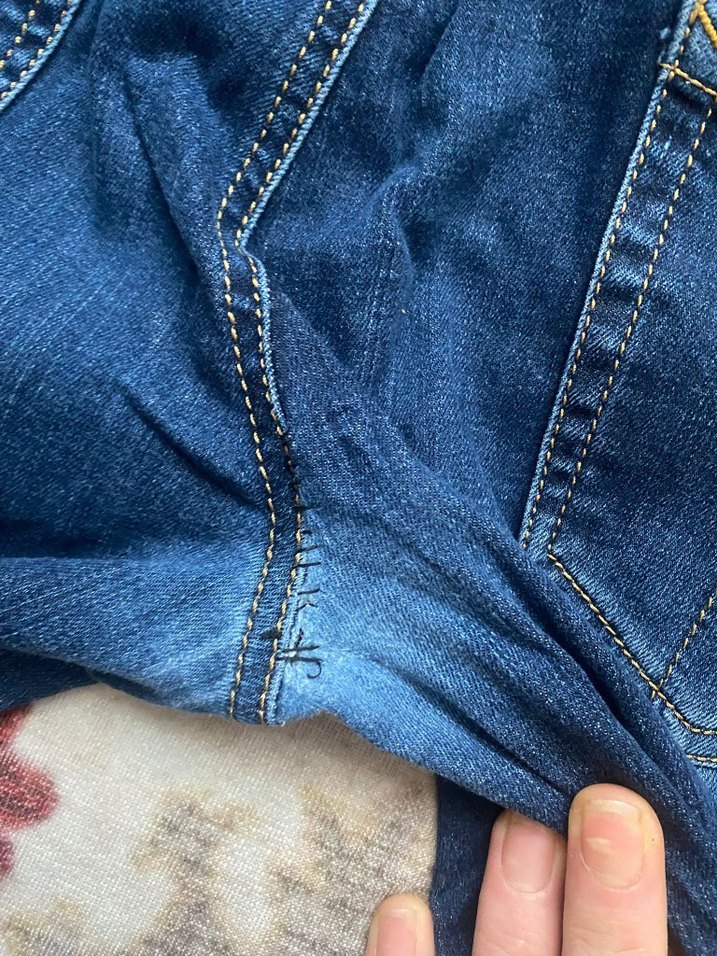 Gri Lastikli Mavi Hamile Denim Pantolon - Görsel 3