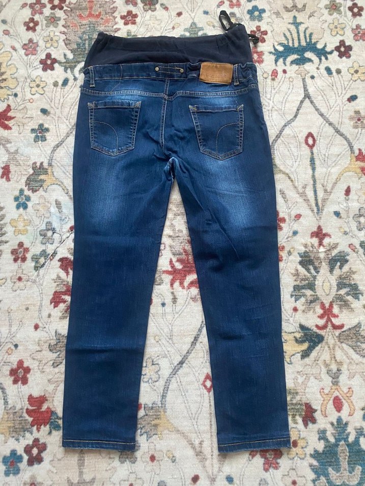 Gri Lastikli Mavi Hamile Denim Pantolon - Görsel 2