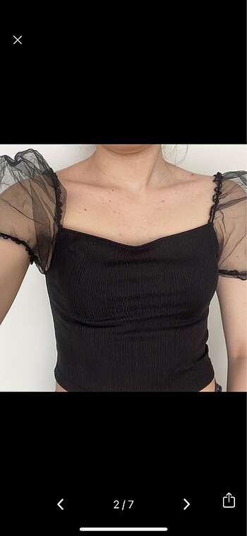 Gothic Victorian Tullu Siyah Bluz/Crop