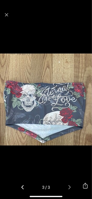 s Beden Skulls & Roses Bustiyer/Crop Top