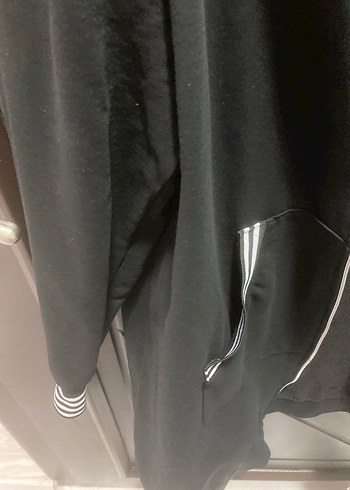 Gri Siyah Kapüşonlu Fermuarlı Kadın Ceket - Görsel 2