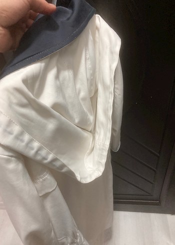 Düğmeli Midi Beyaz Kadın Trençkot - Görsel 4