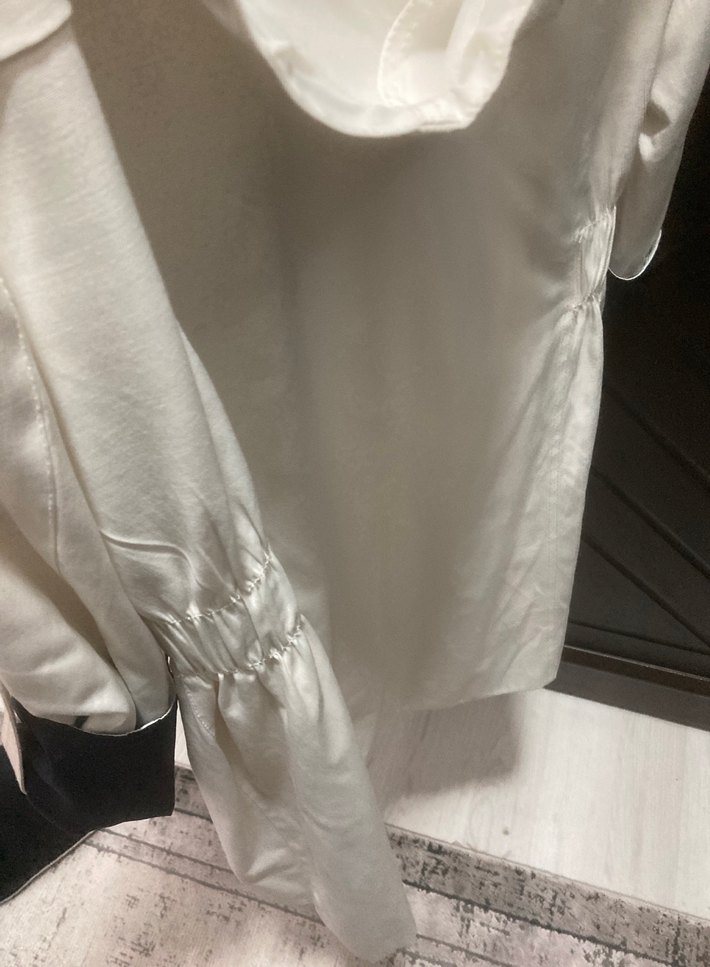 Düğmeli Midi Beyaz Kadın Trençkot - Görsel 5