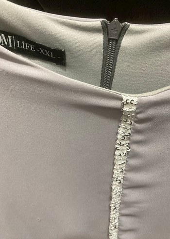 Gri Pilili Kadın Kumaş Pantolon - Görsel 2