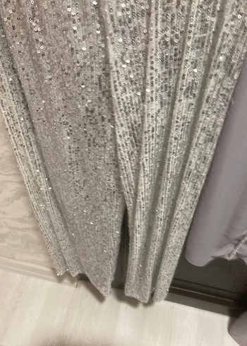 Gri Pilili Kadın Kumaş Pantolon - Görsel 4