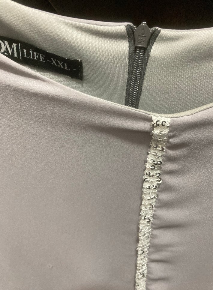 Gri Pilili Kadın Kumaş Pantolon - Görsel 2