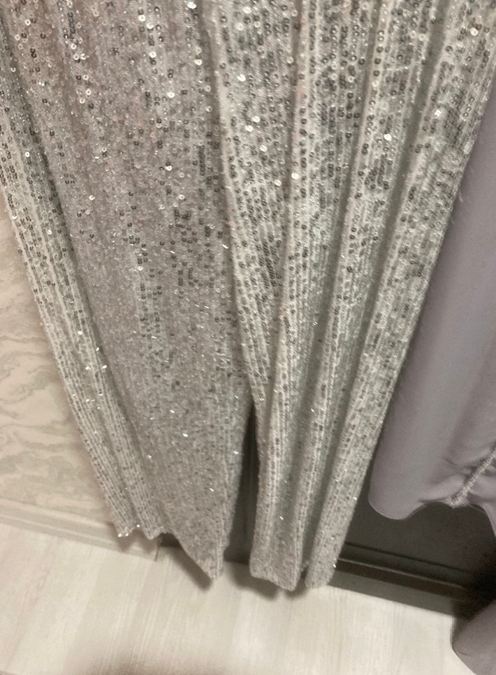 Gri Pilili Kadın Kumaş Pantolon - Görsel 4