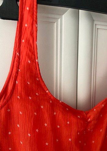 Nar Çiçeği Mini Askılı Elbise - Görsel 4