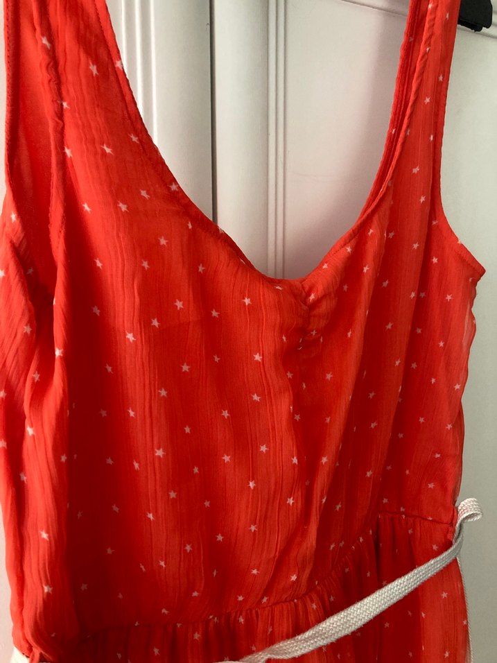 Nar Çiçeği Mini Askılı Elbise - Görsel 3