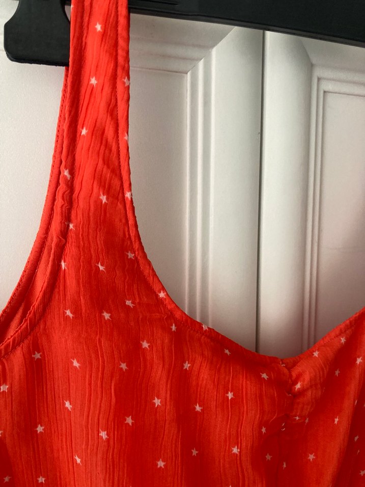 Nar Çiçeği Mini Askılı Elbise - Görsel 4