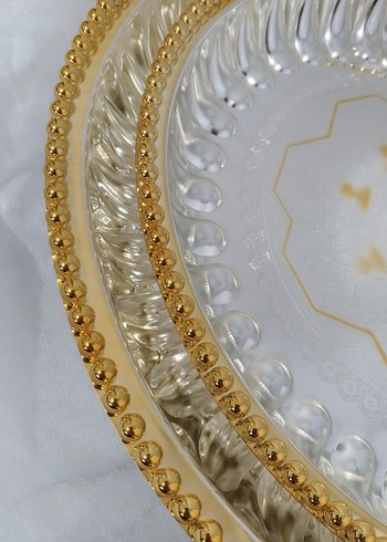 Altın İşlemeli Parlak Tepsi Seti - Görsel 2