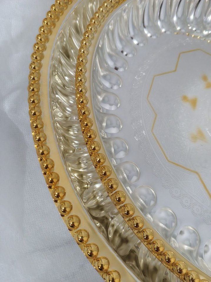 Altın İşlemeli Parlak Tepsi Seti - Görsel 2