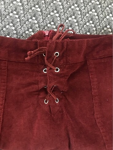 s Beden bordo Renk Kısa Etek