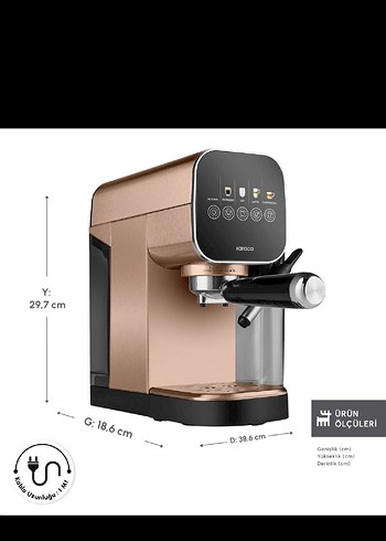Karaca Kahve Makinesi Kahverengi Espresso ve Köpük Özellikli