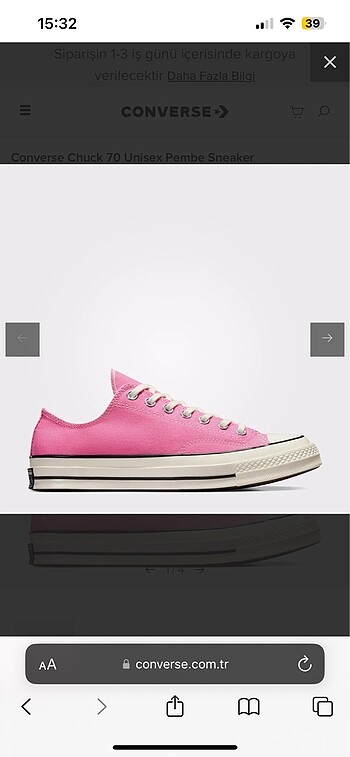converse chuck 70 pembe