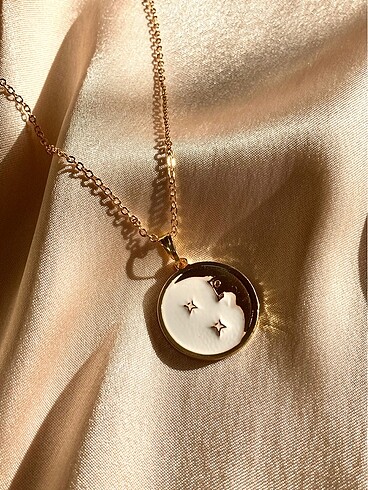Bershka Gold Mineli Ay Yıldız Kolye
