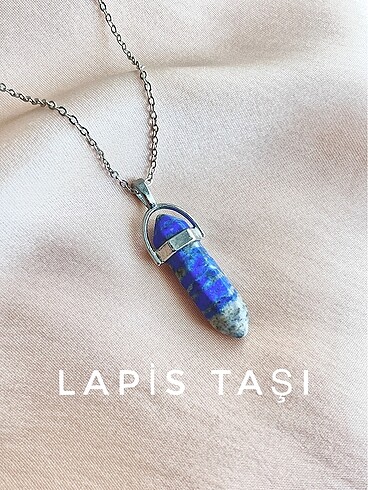 Lapis Çivi Model Doğal Taş Kolye