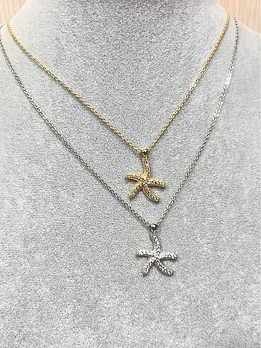 Bershka Gold Gümüş Zirkon Taşlı Stella Kolye (Adet)