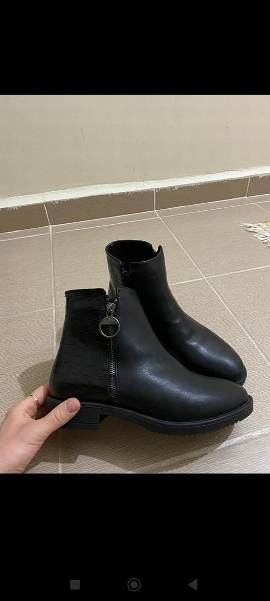 Krokodil Desenli Siyah Kadın Bot - Görsel 4