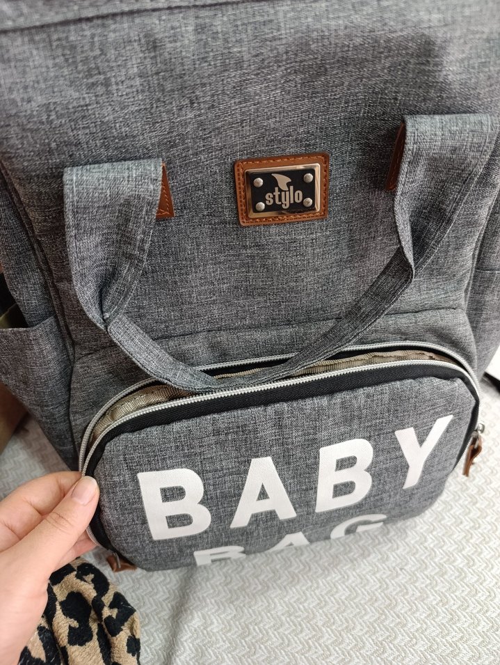 Gri Baskılı Bebek Çantası - Görsel 2