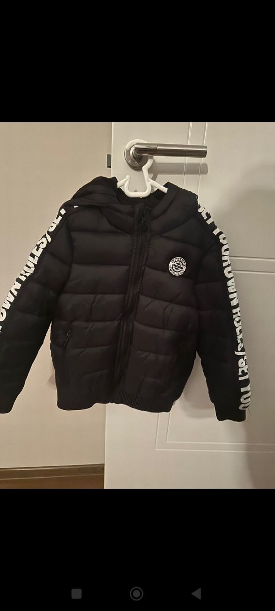 Erkek Çocuk Siyah Fermuarlı Streetwear Mont - Görsel 2