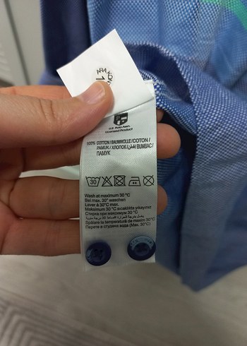 Mavi Pamuklu Uzun Kollu Oversize Gömlek - Görsel 5