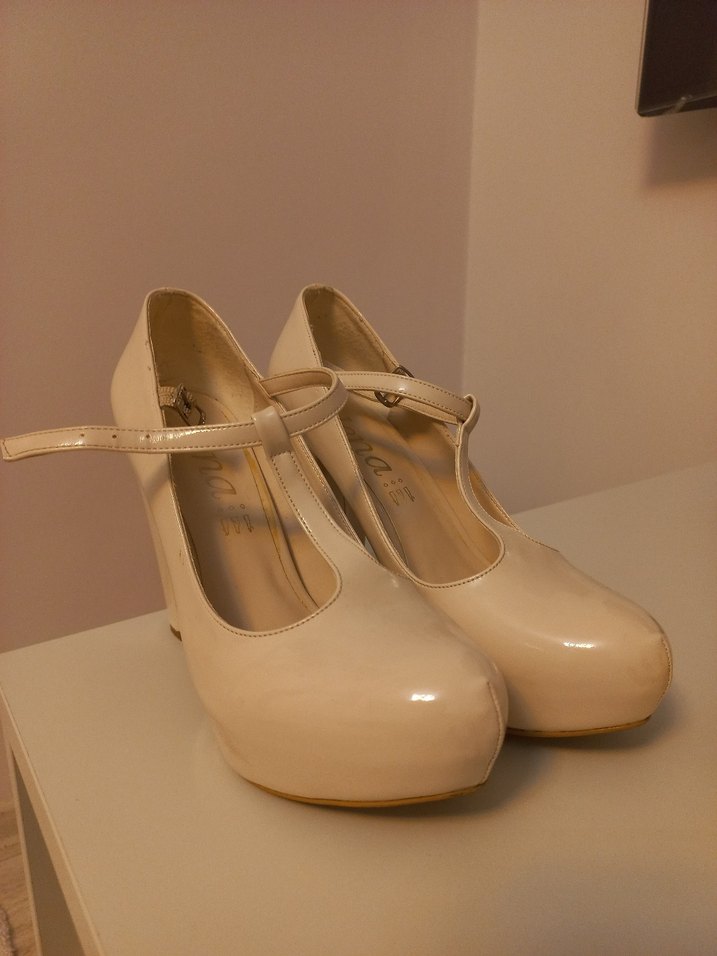 Bej Platform Topuklu Kadın Ayakkabı - Görsel 4