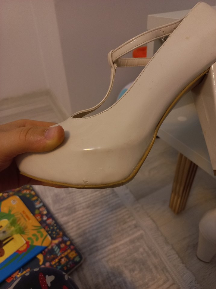 Bej Platform Topuklu Kadın Ayakkabı - Görsel 5