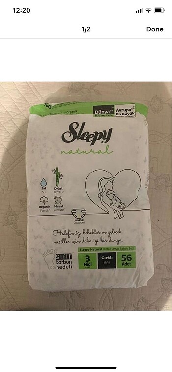Sleepy 56 adet 3 numara bez. 5 paket