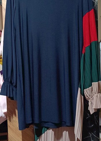 Kadın Renkli Piliseli Uzun Tunik - Görsel 2