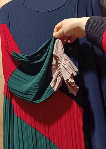 Kadın Renkli Piliseli Uzun Tunik - Görsel 4