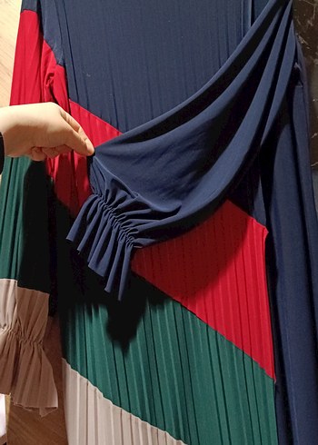 Kadın Renkli Piliseli Uzun Tunik - Görsel 5