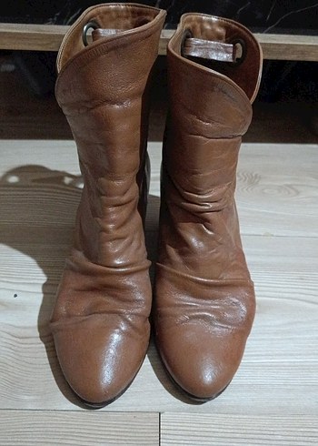 Gerçek Deri Tokalı Topuklu Kadın Bot - Görsel 6