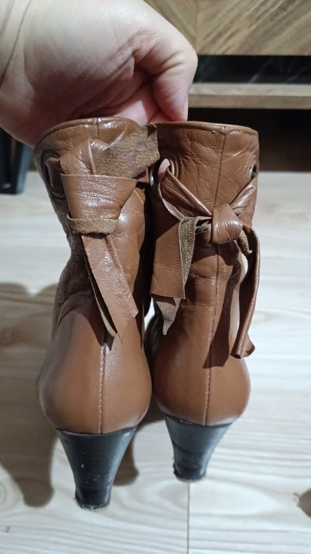 Gerçek Deri Tokalı Topuklu Kadın Bot - Görsel 4