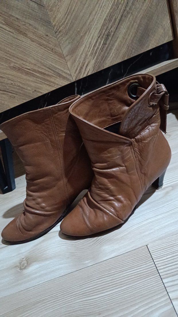 Gerçek Deri Tokalı Topuklu Kadın Bot - Görsel 3