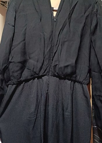 Kadın Siyah Uzun Kollu Abiye Tulum - Görsel 5