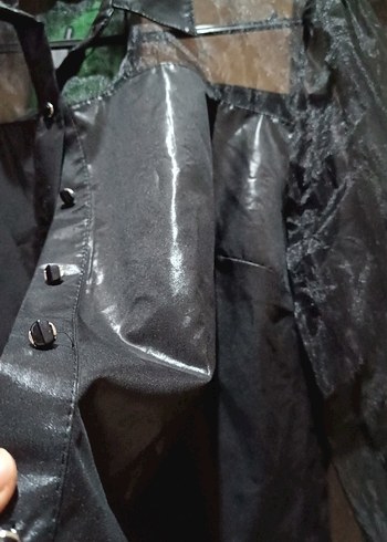 Düğmeli Siyah Gotik Kadın Gömlek - Görsel 2