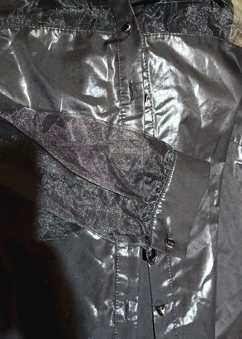 Düğmeli Siyah Gotik Kadın Gömlek - Görsel 5