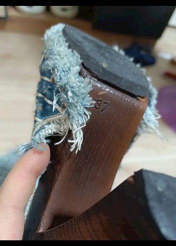 Nakışlı Mavi Denim Kadın Topuklu Bot - Görsel 4