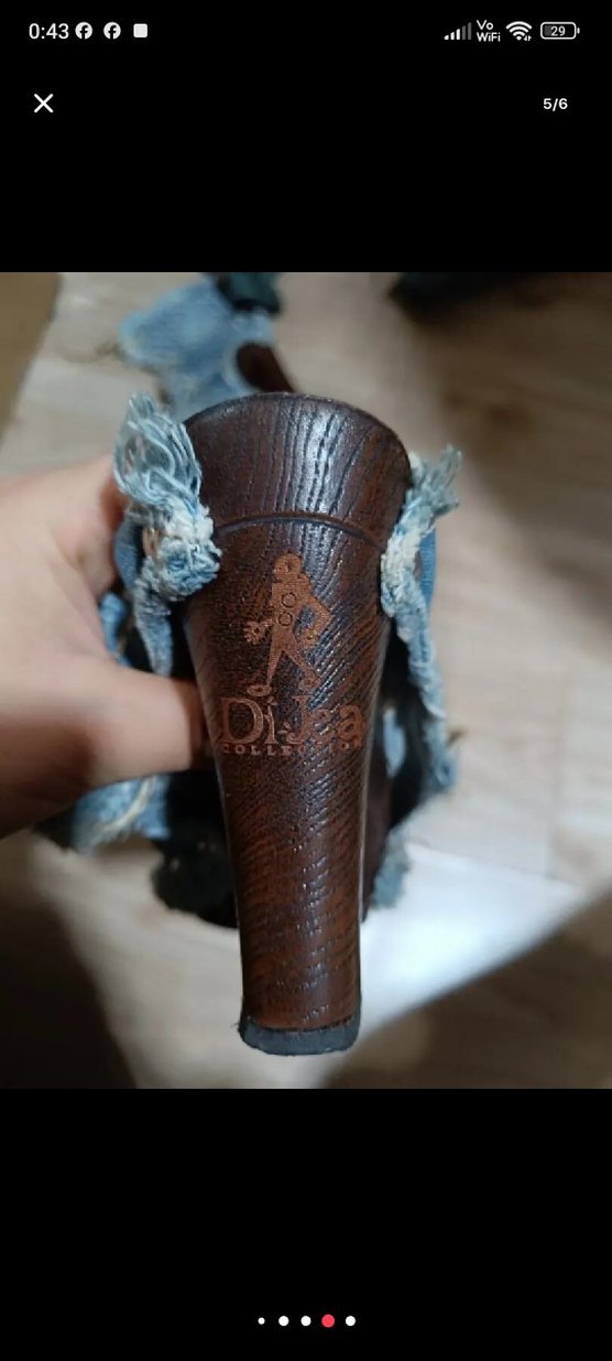 Nakışlı Mavi Denim Kadın Topuklu Bot - Görsel 5