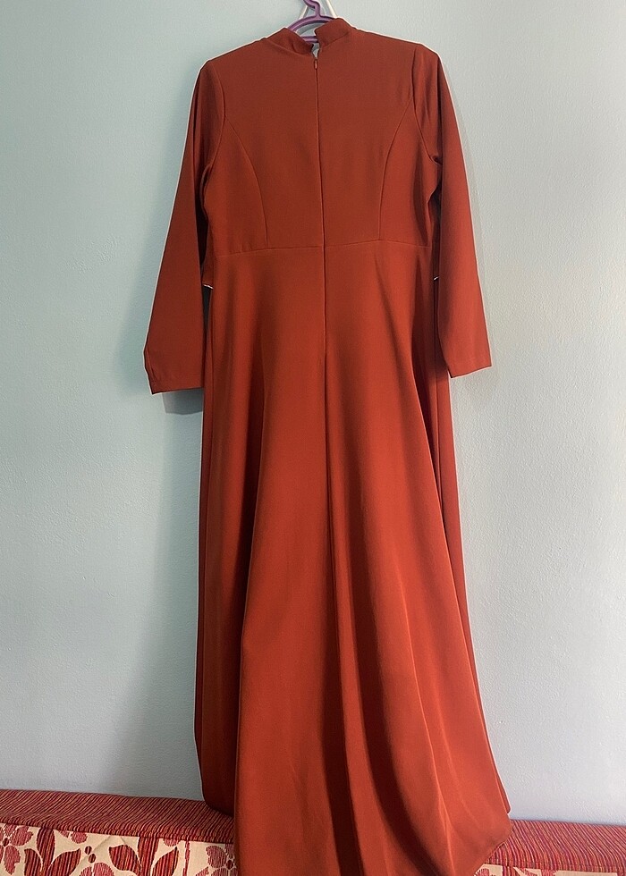 Kiremit Tonlarında Abiye Elbise - Görsel 3