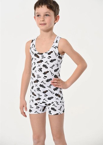 BebeDay Baskılı Mavi Erkek Çocuk Atlet Takımı - Görsel 5